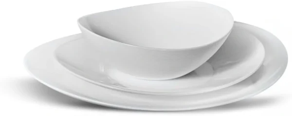 Karaca White Pure Opal Glass Dinner Set - 12 Piece Oval Dinnerware Sets for 4 People, White Crockery Set with Plates and Bowls, Basic Full Dinner Set