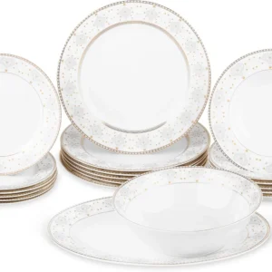 MULTI CASA MEX White, Silver Osaka 20-Piece Crockery Set