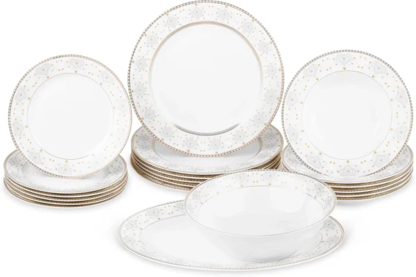 MULTI CASA MEX White, Silver Osaka 20-Piece Crockery Set
